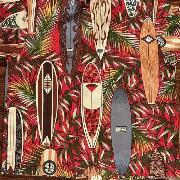 RJC Made In Hawaii Boys Button Down Shirt With Surf Board & Palm Tree Design 3T - Picture 7 of 7